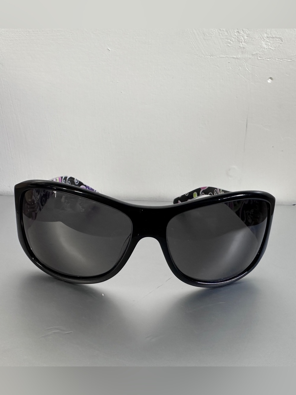 Vera Bradley Sunglasses Retired Black RARE Holly Wrap Floral Inner Print BOHO
